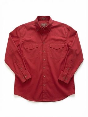 Lucchese Men's vintage Red Western Button-Down Shirt 1990